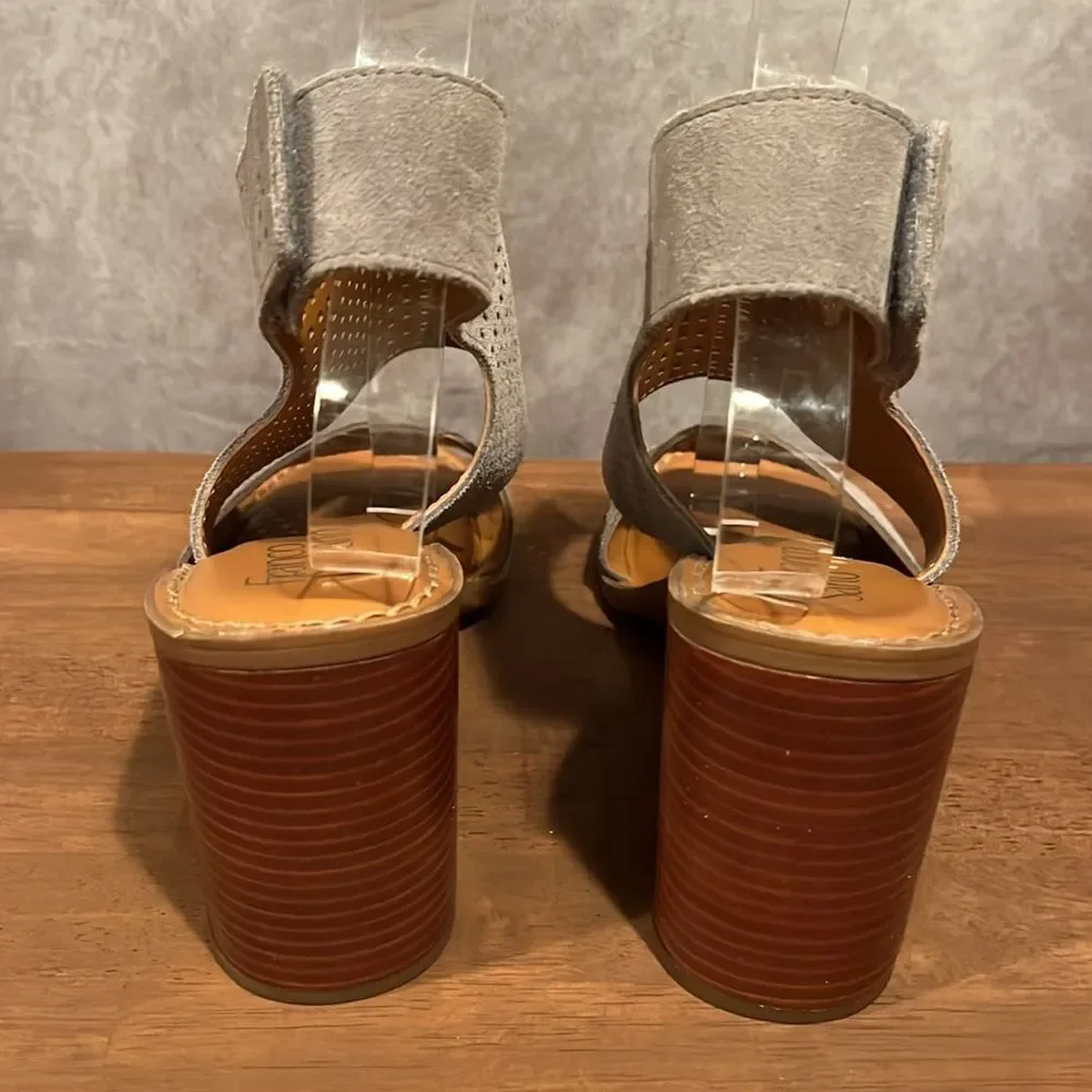 Franco Sarto Delores stacked heel suede sandal size 8.5
